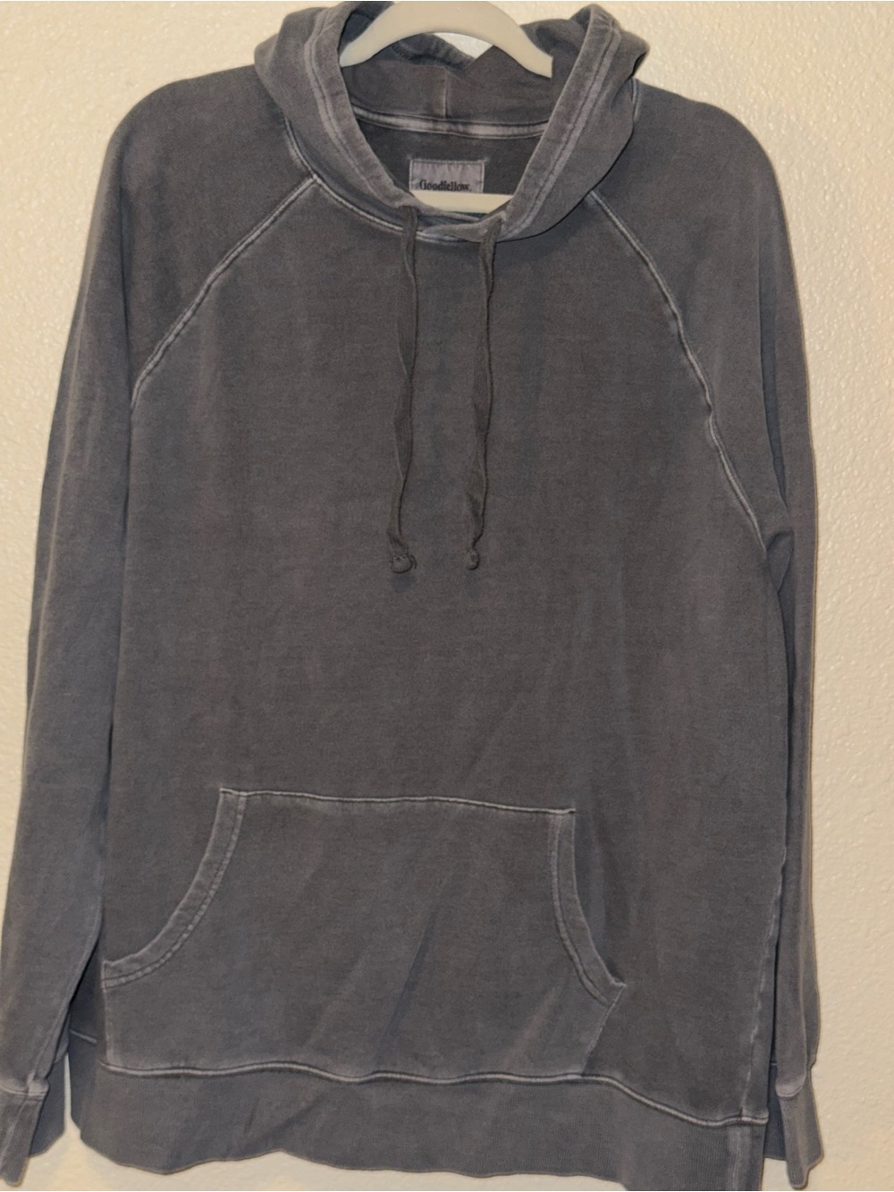 Goodfellow & Co Men's Stonewashed Gray Pullover Hoodie Cotton